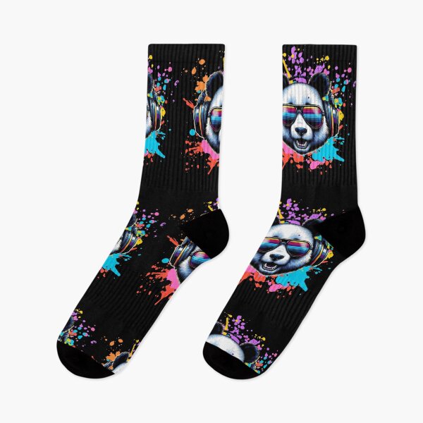 Item preview, Cool And Stylish DJ Panda Wearing Sunglasses With Colorful Splash   designed and sold by Smix Pixels.
