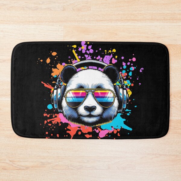 Item preview, Cool And Stylish DJ Panda Wearing Sunglasses With Colorful Splash   designed and sold by Smix Pixels.