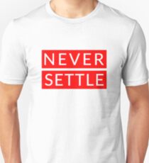 Never Settle OnePlus Red Slim Fit T-Shirt