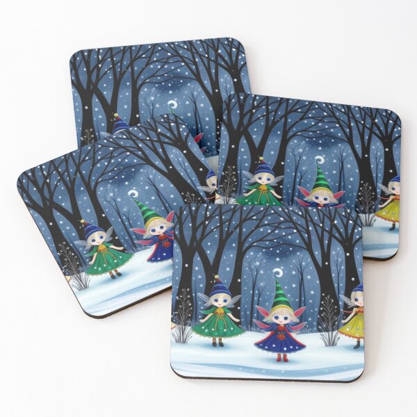 Item preview, Four Fairy Elves In Winterland designed and sold by TheDarkWardrobe.