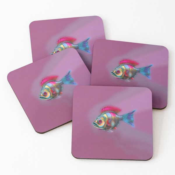 Item preview, Minimalist Steampunk Fish Subtle Steampunk Style - Dark Mauve Ocean designed and sold by Beachy.