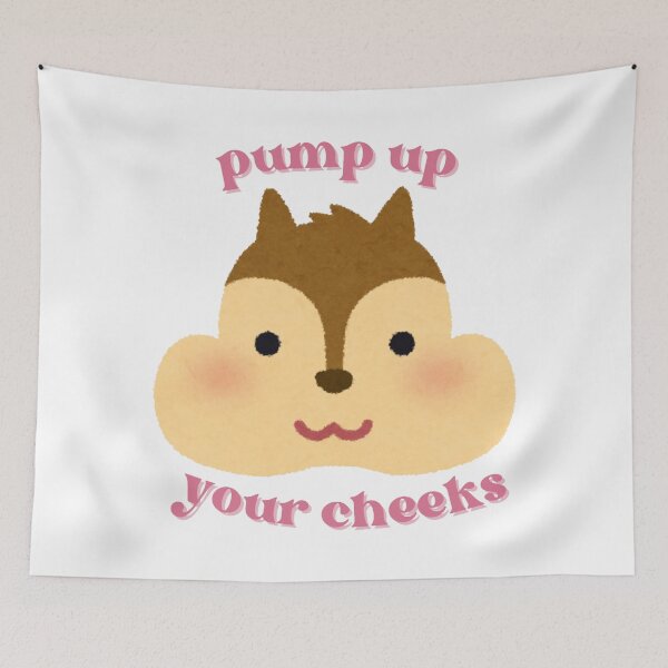 Item preview, cute gym squirrel with text pump up your cheeks designed and sold by cherrytheory.