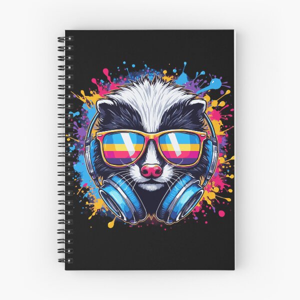 Item preview, Cool And Stylish DJ Skunk Wearing Sunglasses With Colorful Splash   designed and sold by Smix Pixels.