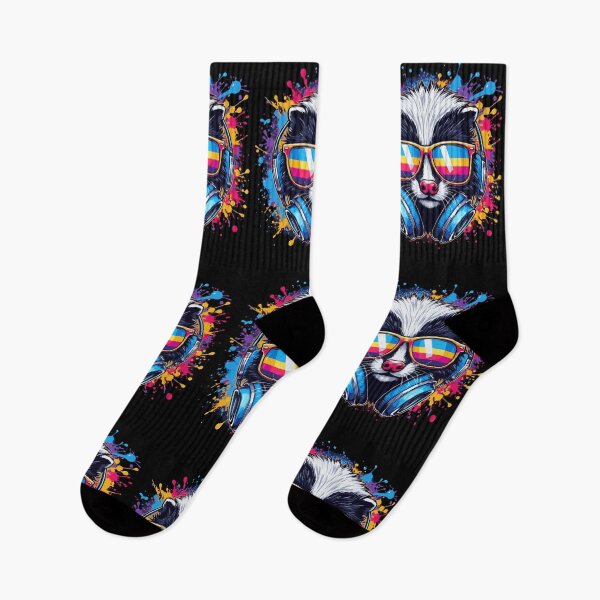 Item preview, Cool And Stylish DJ Skunk Wearing Sunglasses With Colorful Splash   designed and sold by Smix Pixels.