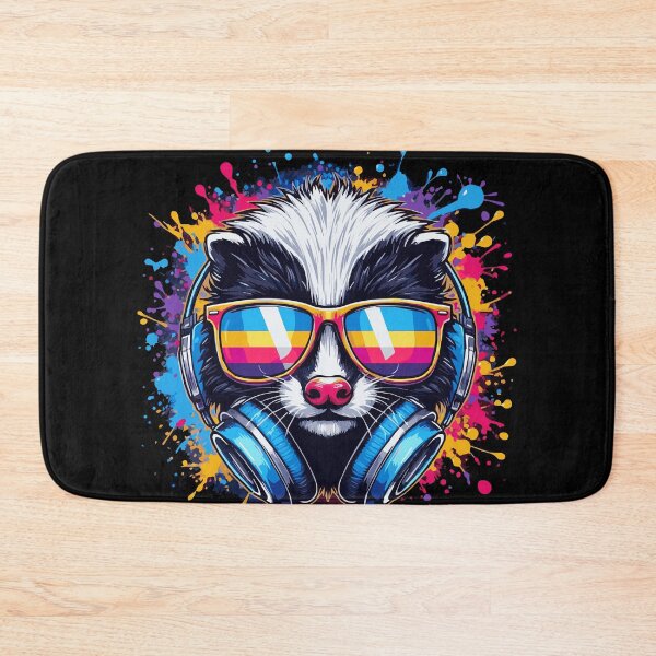 Item preview, Cool And Stylish DJ Skunk Wearing Sunglasses With Colorful Splash   designed and sold by Smix Pixels.
