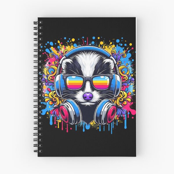 Item preview, Cool And Stylish DJ Skunk Wearing Sunglasses With Colorful Splash   designed and sold by Smix Pixels.