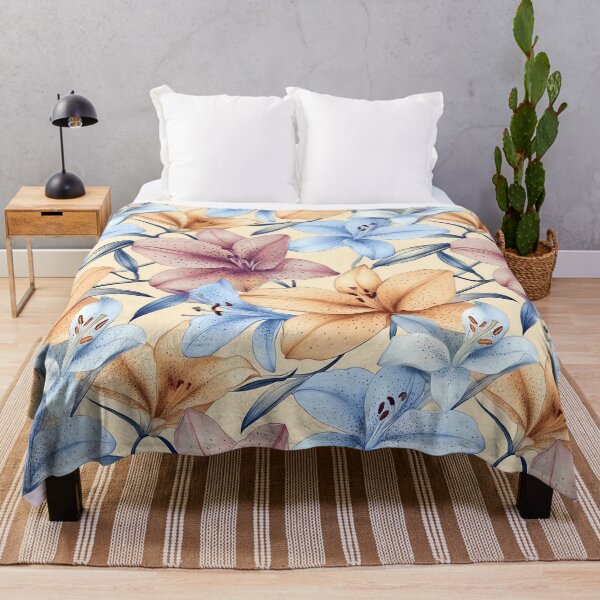 Item preview, Watercolor Lily and Orchid Seamless Floral Pattern designed and sold by VoyteksDesigns.