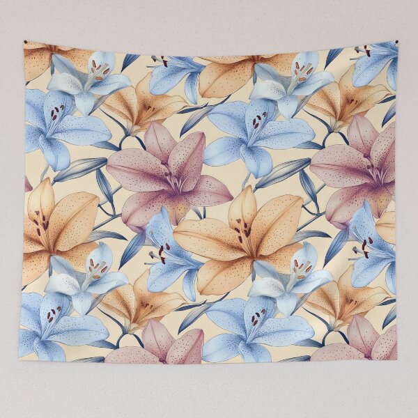 Item preview, Watercolor Lily and Orchid Seamless Floral Pattern designed and sold by VoyteksDesigns.