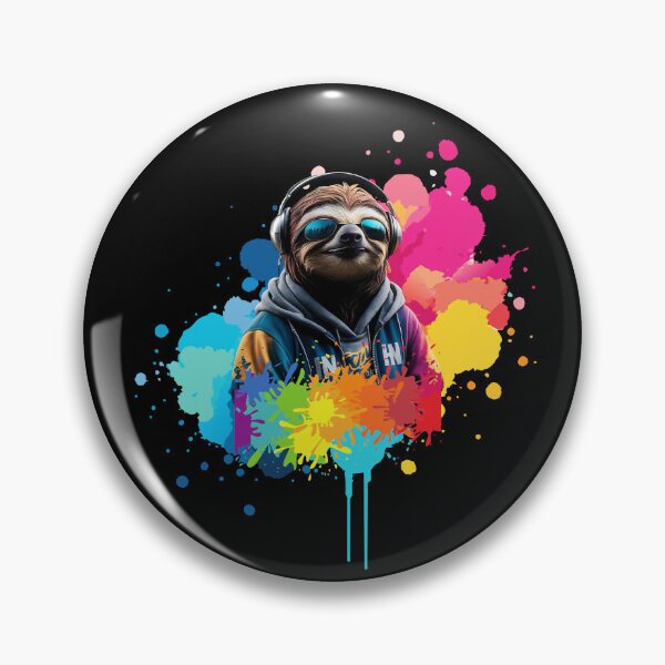 Item preview, Cool And Stylish DJ Sloth Wearing Sunglasses With Colorful Splash   designed and sold by Smix Pixels.