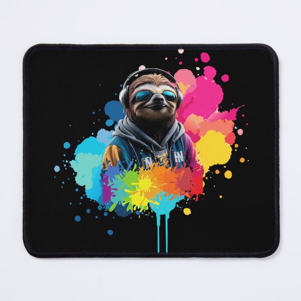 Item preview, Cool And Stylish DJ Sloth Wearing Sunglasses With Colorful Splash designed and sold by Smix Pixels.