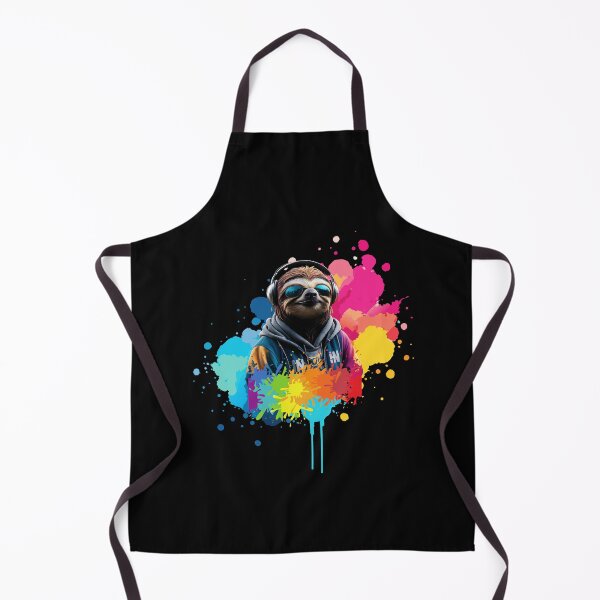 Item preview, Cool And Stylish DJ Sloth Wearing Sunglasses With Colorful Splash   designed and sold by Smix Pixels.
