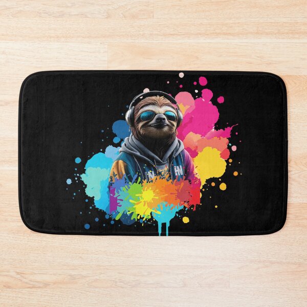 Item preview, Cool And Stylish DJ Sloth Wearing Sunglasses With Colorful Splash   designed and sold by Smix Pixels.