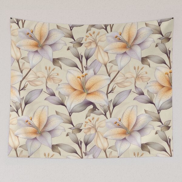 Item preview, Elegant Watercolor Lily Seamless Pattern designed and sold by VoyteksDesigns.