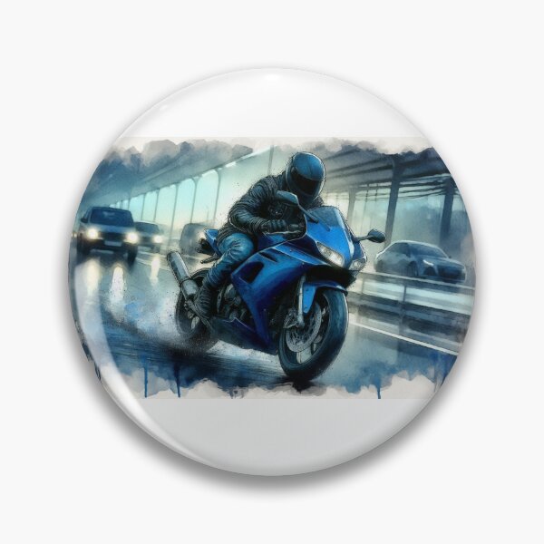 Item preview, Blue Ducati in a Wet Street Scene designed and sold by Halifaxartguy.