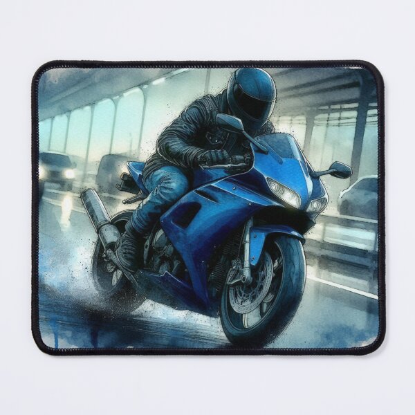 Item preview, Blue Ducati in a Wet Street Scene designed and sold by Halifaxartguy.
