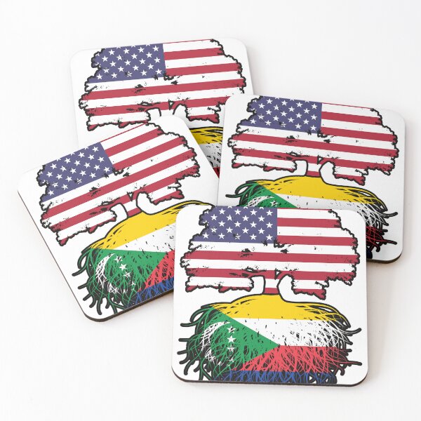 Item preview, Comoros Comorian American USA Tree Roots Flag designed and sold by FlagX.