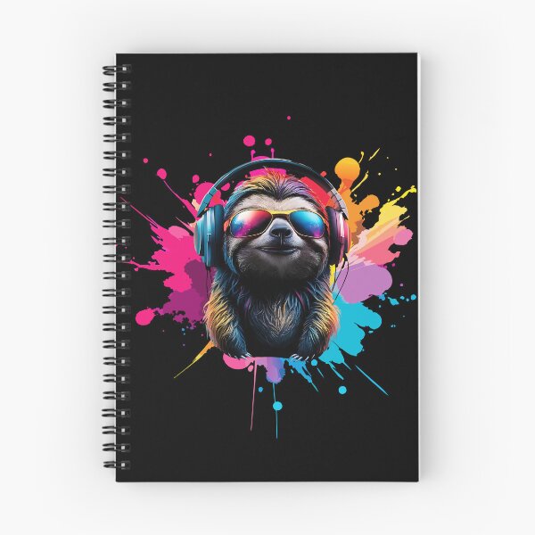 Item preview,  Cool And Stylish DJ Sloth Wearing Sunglasses With Colorful Splash   designed and sold by Smix Pixels.