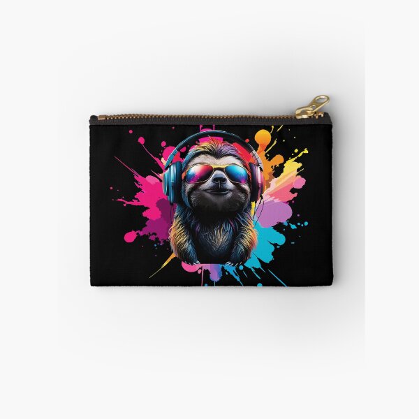 Item preview,  Cool And Stylish DJ Sloth Wearing Sunglasses With Colorful Splash   designed and sold by Smix Pixels.