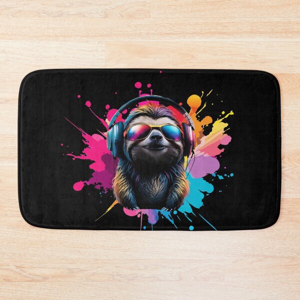 Item preview,  Cool And Stylish DJ Sloth Wearing Sunglasses With Colorful Splash   designed and sold by Smix Pixels.