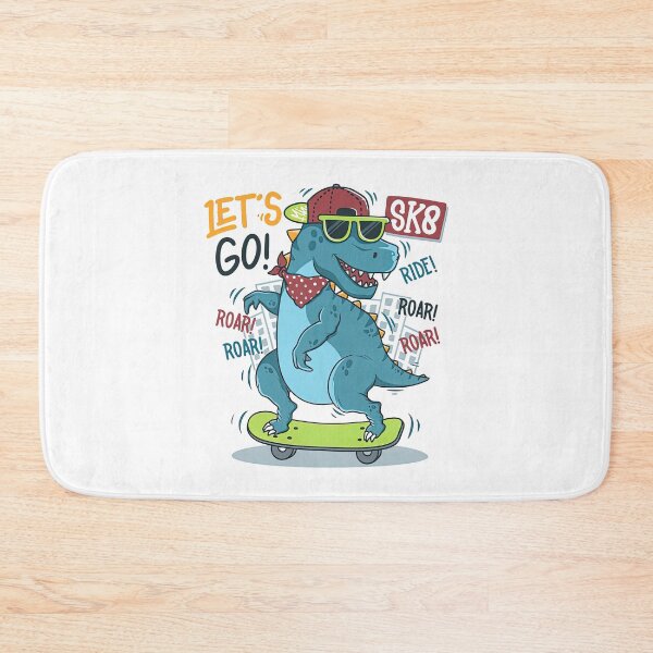 Item preview, Cute Dinosaur Playing Skateboard, Skate, Sk8 designed and sold by Skateboard-Art.