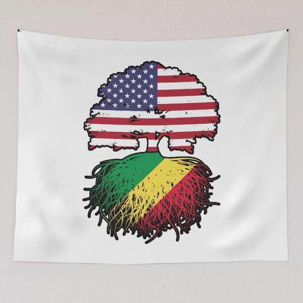 Item preview, Congo Congolese American USA Tree Roots Flag designed and sold by FlagX.