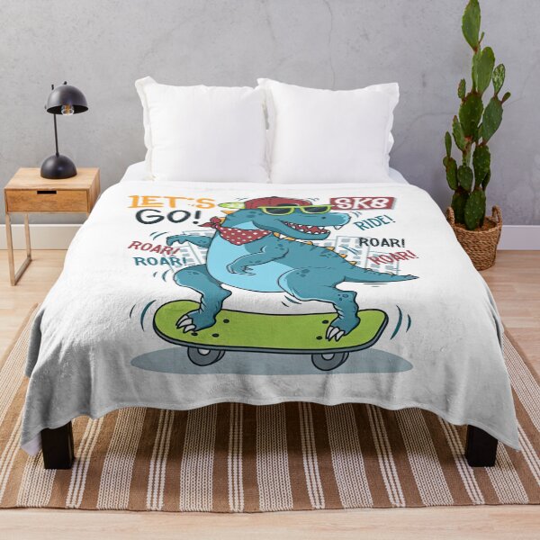 Item preview, Cute Dinosaur Playing Skateboard, Skate, Sk8 designed and sold by Skateboard-Art.