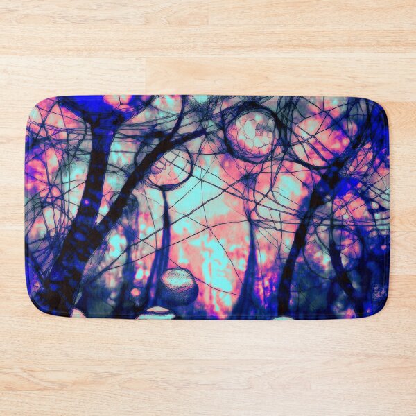 Item preview, Psychedelic, magical forest and colorful, inky mushrooms.1 designed and sold by My-fake-places.