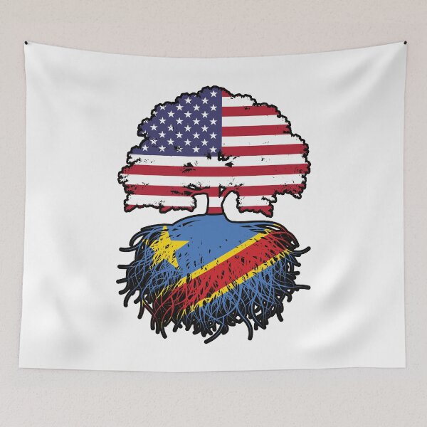 Item preview, Congo Congolese American USA Tree Roots Flag designed and sold by FlagX.