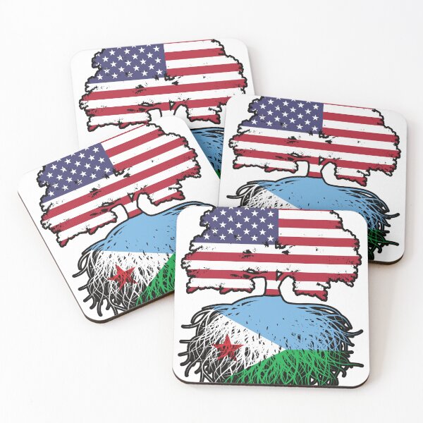 Item preview, Djibouti Djiboutian American USA Tree Roots Flag designed and sold by FlagX.