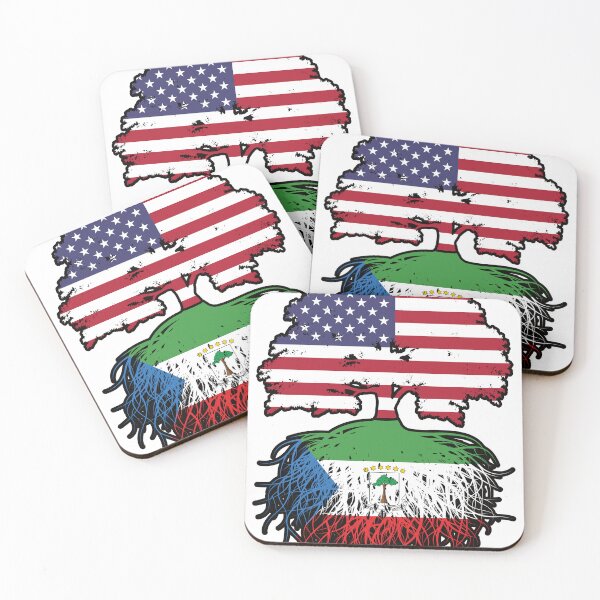 Item preview, Equatorial Guinea Equatorial Guinean American USA Tree Roots Flag designed and sold by FlagX.