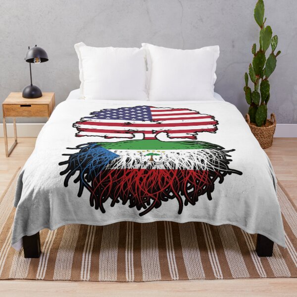 Item preview, Equatorial Guinea Equatorial Guinean American USA Tree Roots Flag designed and sold by FlagX.