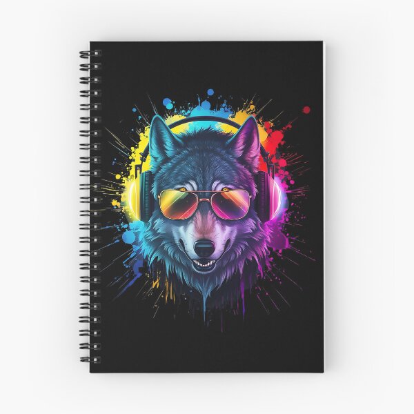 Item preview,  Cool And Stylish DJ Wolf Wearing Sunglasses With Colorful Splash   designed and sold by Smix Pixels.
