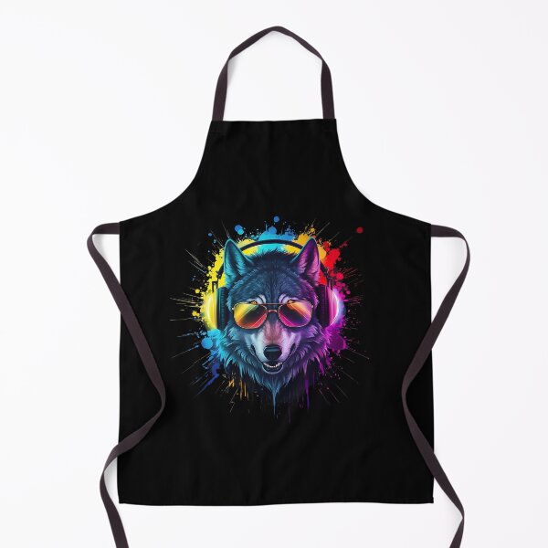 Item preview, Cool And Stylish DJ Wolf Wearing Sunglasses With Colorful Splash designed and sold by Smix Pixels.