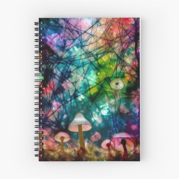 Item preview, Psychedelic, magical forest and colorful, inky mushrooms.3 designed and sold by My-fake-places.