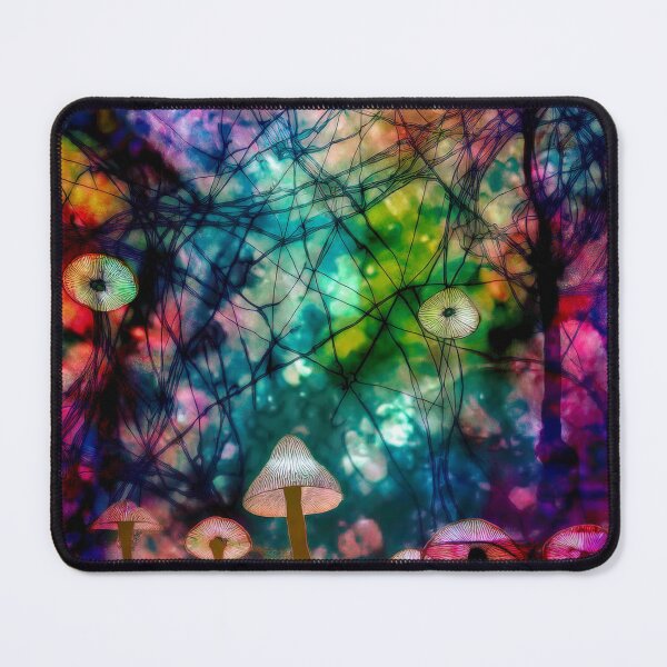 Item preview, Psychedelic, magical forest and colorful, inky mushrooms.3 designed and sold by My-fake-places.