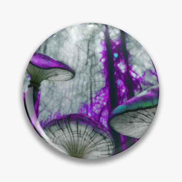 Item preview, Psychedelic, magical forest and colorful, inky mushrooms.4 designed and sold by My-fake-places.