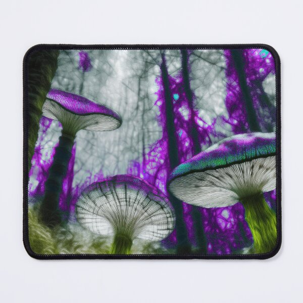 Item preview, Psychedelic, magical forest and colorful, inky mushrooms.4 designed and sold by My-fake-places.