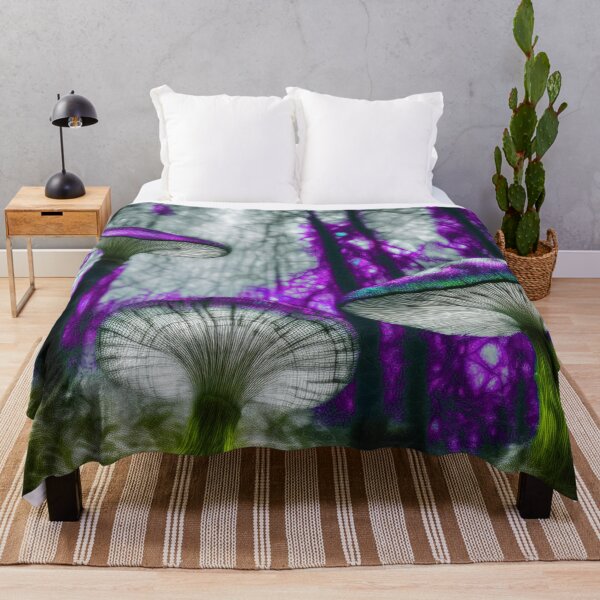 Item preview, Psychedelic, magical forest and colorful, inky mushrooms.4 designed and sold by My-fake-places.