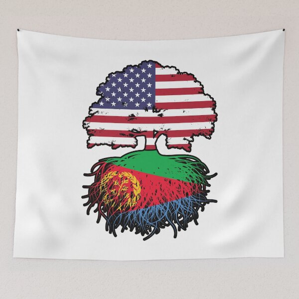 Item preview, Eritrea Eritrean American USA Tree Roots Flag designed and sold by FlagX.