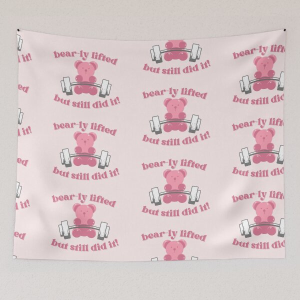 Item preview, cute gym bear with text bearly lifted but still did it designed and sold by cherrytheory.