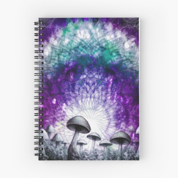 Item preview, Psychedelic, magical forest and colorful, inky mushrooms.2 designed and sold by My-fake-places.