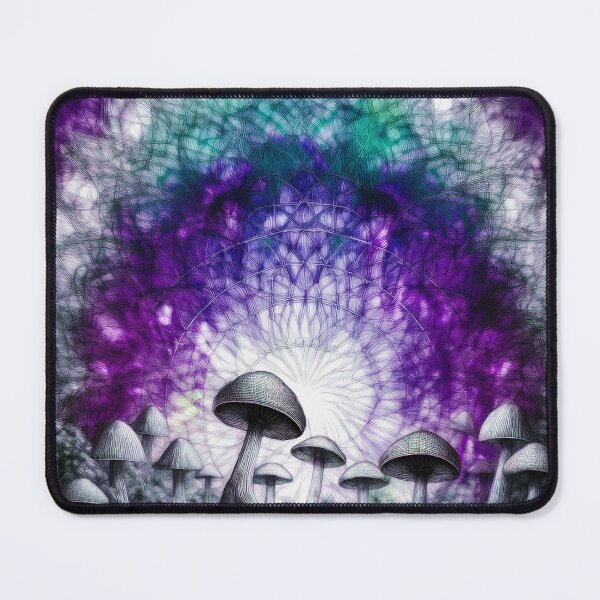 Item preview, Psychedelic, magical forest and colorful, inky mushrooms.2 designed and sold by My-fake-places.