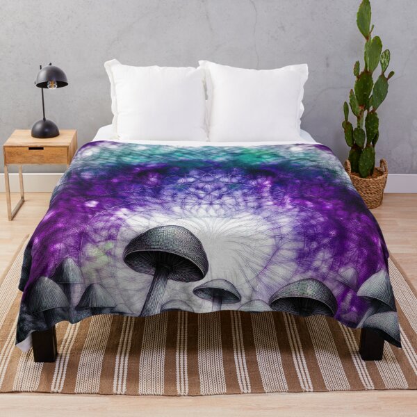 Item preview, Psychedelic, magical forest and colorful, inky mushrooms.2 designed and sold by My-fake-places.