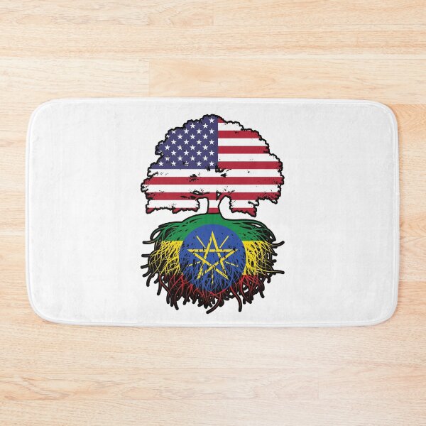 Item preview, Ethiopia Ethiopian American USA Tree Roots Flag designed and sold by FlagX.