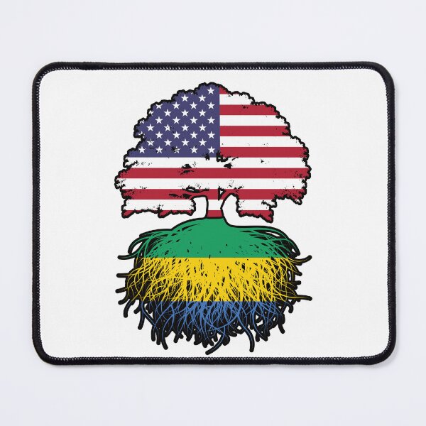 Item preview, Gabon Gabonese American USA Tree Roots Flag designed and sold by FlagX.