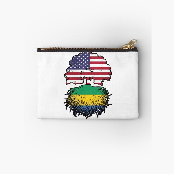 Item preview, Gabon Gabonese American USA Tree Roots Flag designed and sold by FlagX.
