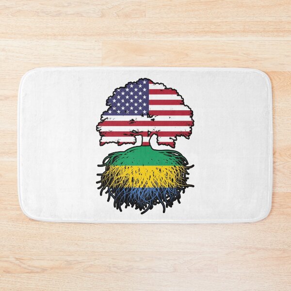 Item preview, Gabon Gabonese American USA Tree Roots Flag designed and sold by FlagX.