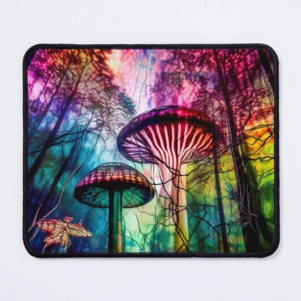 Item preview, Psychedelic, magical forest and colorful, inky mushrooms.5 designed and sold by My-fake-places.