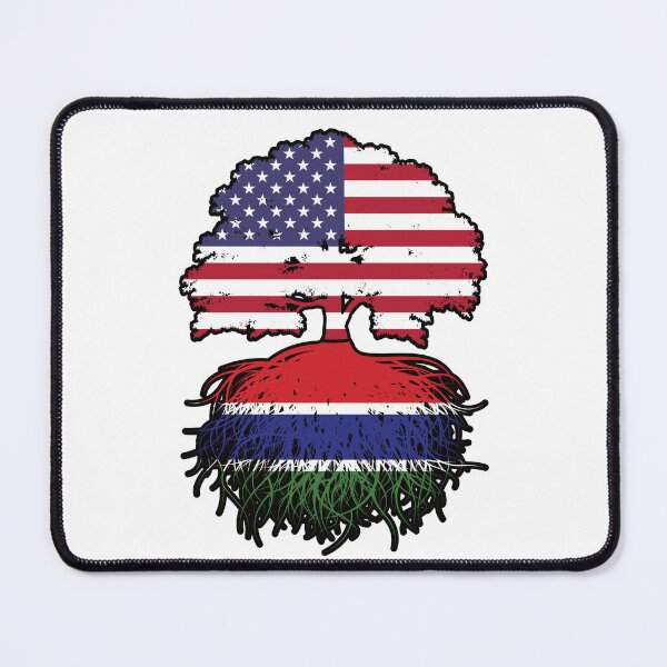 Item preview, Gambia Gambian American USA Tree Roots Flag designed and sold by FlagX.