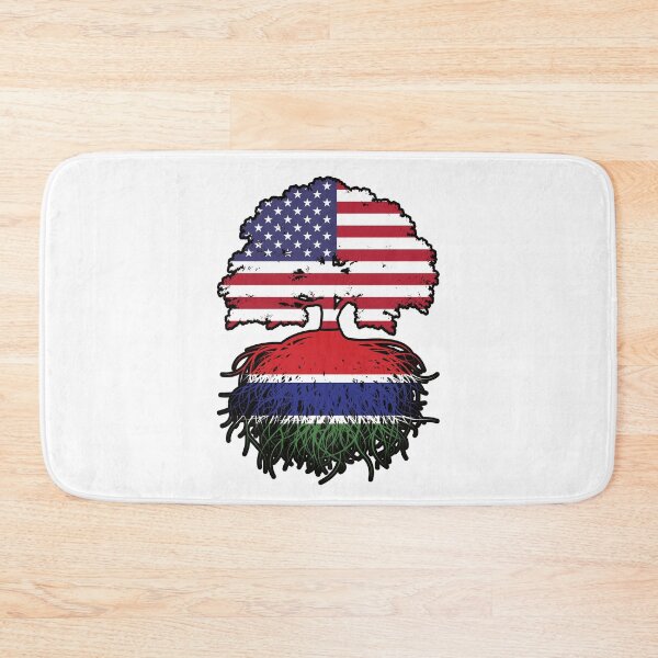 Item preview, Gambia Gambian American USA Tree Roots Flag designed and sold by FlagX.